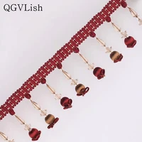 qgvlish 12mlot crystal beads curtain lace trim diy sewing sofa stage lamp curtain accessories lace ribbon tassel fring decor