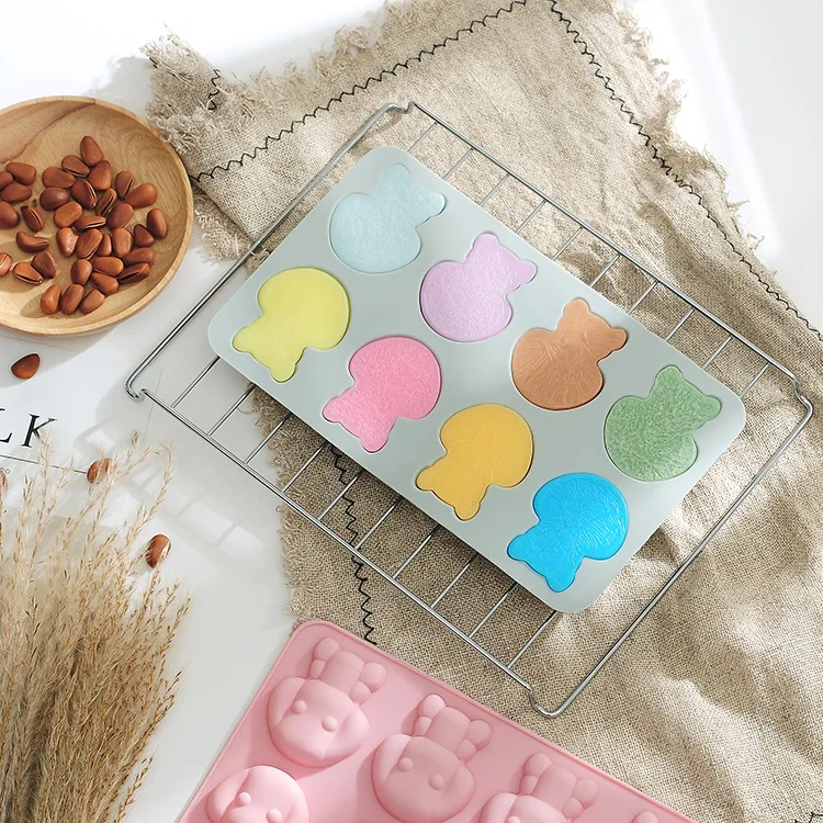 8 отверстий Пёс из мультфильма с антипригарным покрытием силиконовая форма для