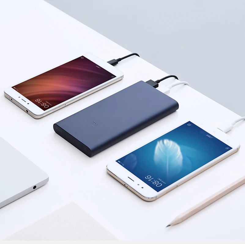 10000 мАч Xiao mi power Bank 2 2i внешний аккумулятор быстрая зарядка с двумя usb портами выход
