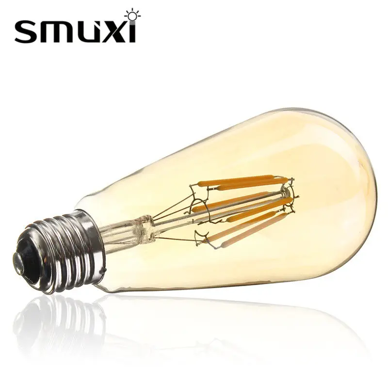 Винтажная Светодиодная лампа Эдисона E27 ST64 6 Вт 220 В переменного тока|vintage edison