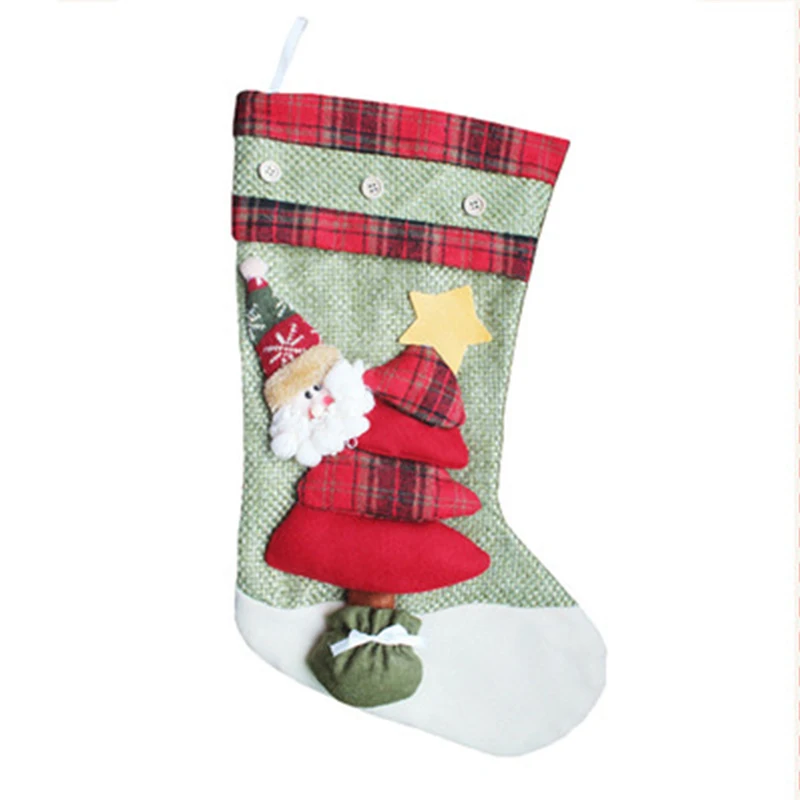 2018 new Christmas decorations Santa Claus socks tree pendants stockings gift bags | Дом и сад