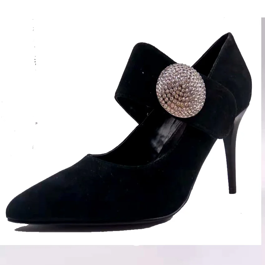 

women pumps crystal spring summer high heels pointed toe sexy ladies shoes genuine leather high heel for sexy women pumps shoes