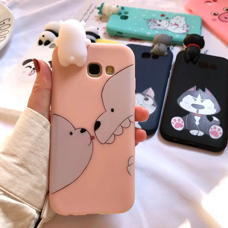 7 A30 A50 M10 M20 3D чехол для Etui samsung Galaxy A6 A7 A8 A9 чехол Kawaii Медведь Единорог чехол для samsung A3 A5 A7 случаев - Цвет: 7
