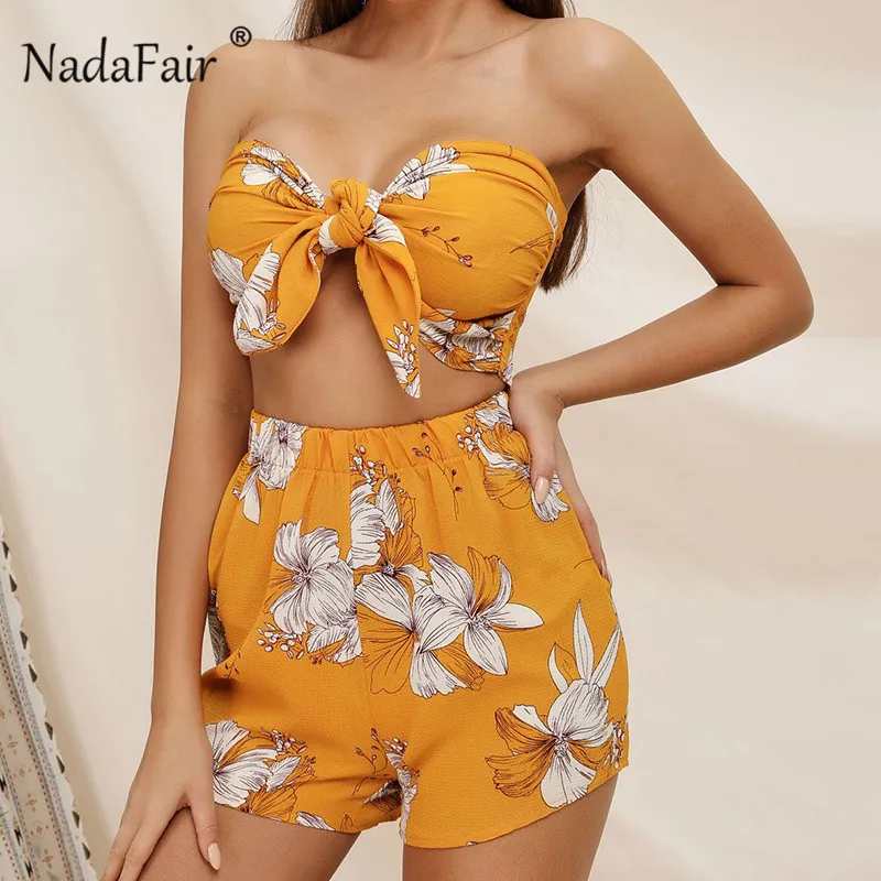 FSDA Летний Пляжный комплект из двух предметов цветочный кружевной бант без