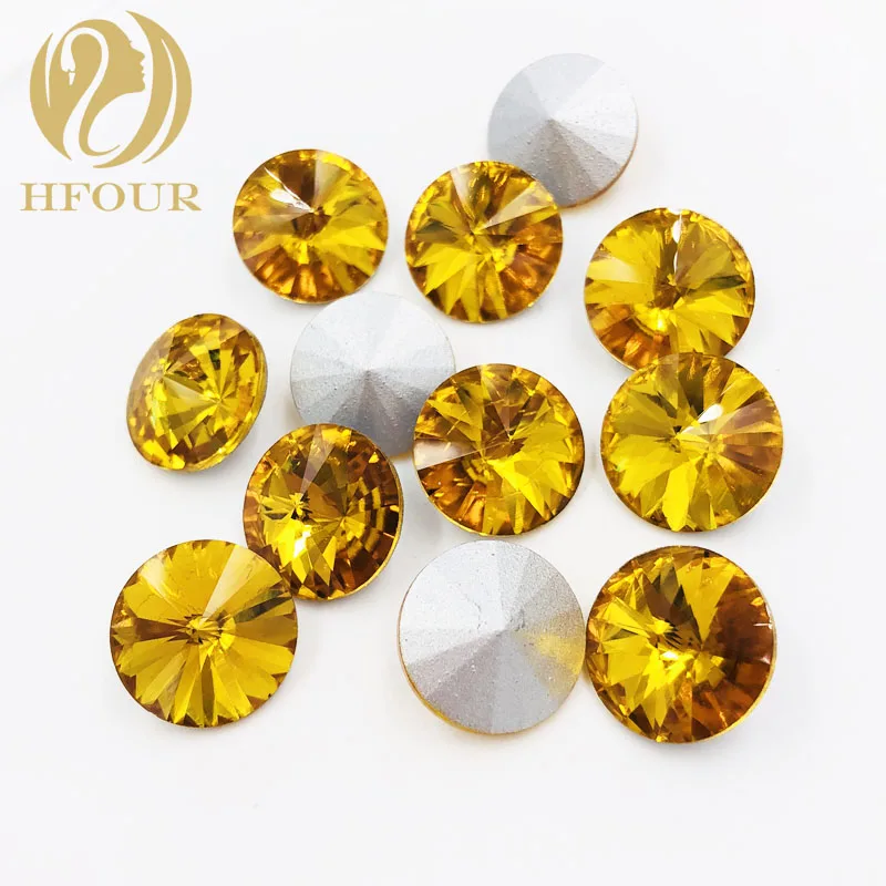superior quality Gold yellow Round Pointback glass crystal rhinestones DIY Wedding decoration jewelry nail art Accessories | Дом и сад
