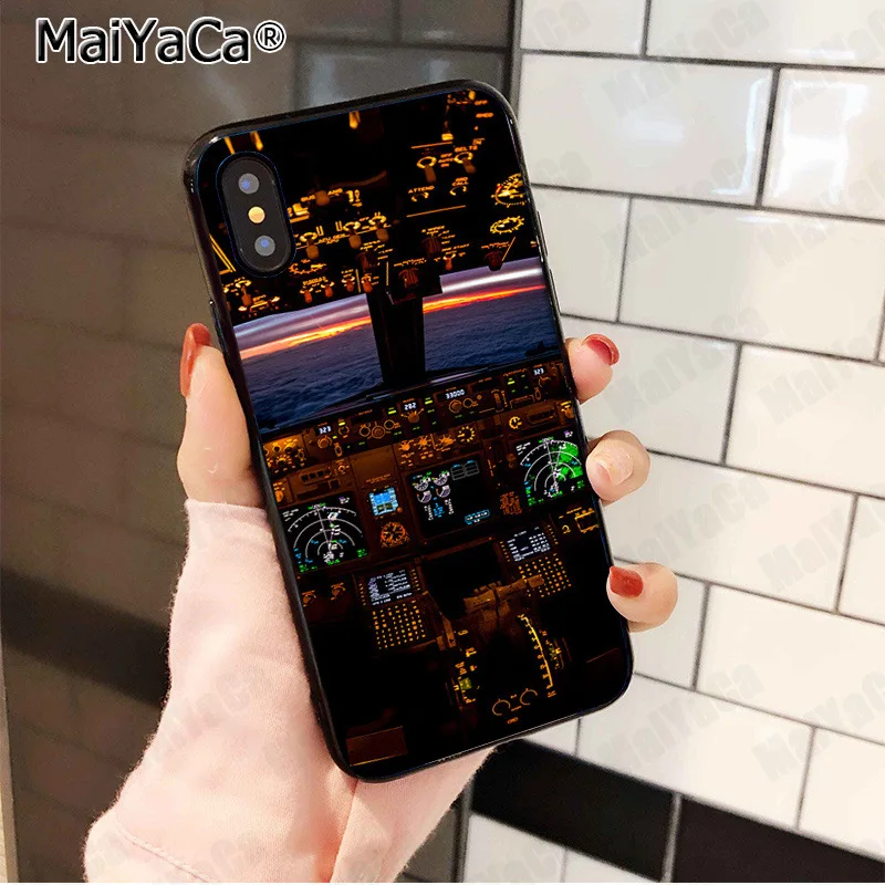 MaiYaCa cool aircraft airplane cockpit Phone Cover for Apple iphone 11 pro 8 7 66S Plus X 5S SE XS XR MAX | Мобильные телефоны и