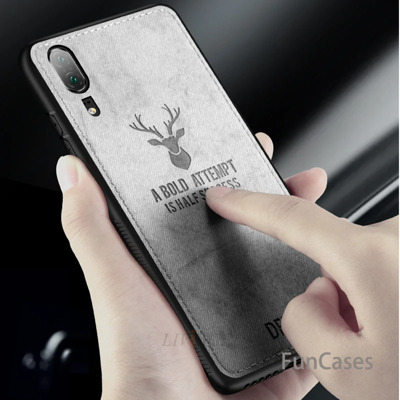 Кожаный чехол для телефона huawei p20 pro lite nova 3 3e олень ткань мягкий ТПУ honor play 8x note 10 coque