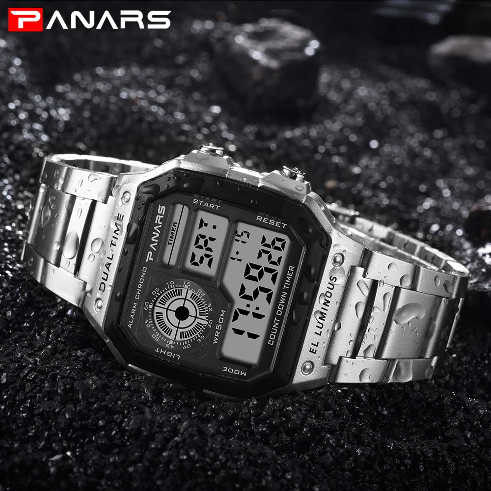 Превалирующие мужские часы Relojes Deportivos спортивные 50 м водостойкие нержавеющая