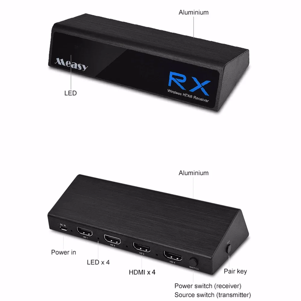 구매 MEASY-무선 비디오 전송 시스템 송신기 및 수신기, W2H H303 + VGA TO HDMI, 60GHz, 지연 없음