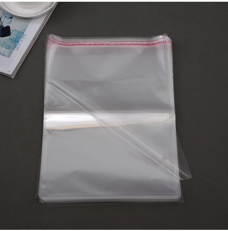 

100pcs thick Storage OPP Poly Pack Bag Retail Packaging Package siz 26x30cm 28x35cm 33x40cm 37x50cm 42x55cm for clothing factory