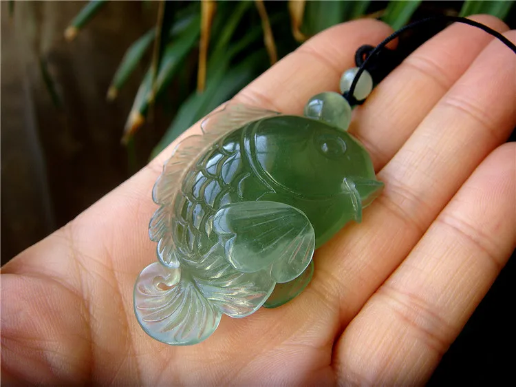 Genuine natural yu pendant Pendant Necklace 180 sweater chain carp Xiuyan | Украшения и аксессуары
