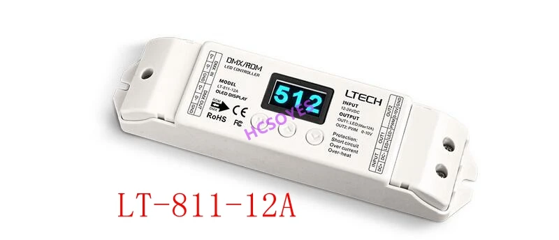 LTECH 1CH 1 способ постоянного напряжения DMX декодер LT-855-12A/LT-811-12A DMX-PWM CV светодиодный