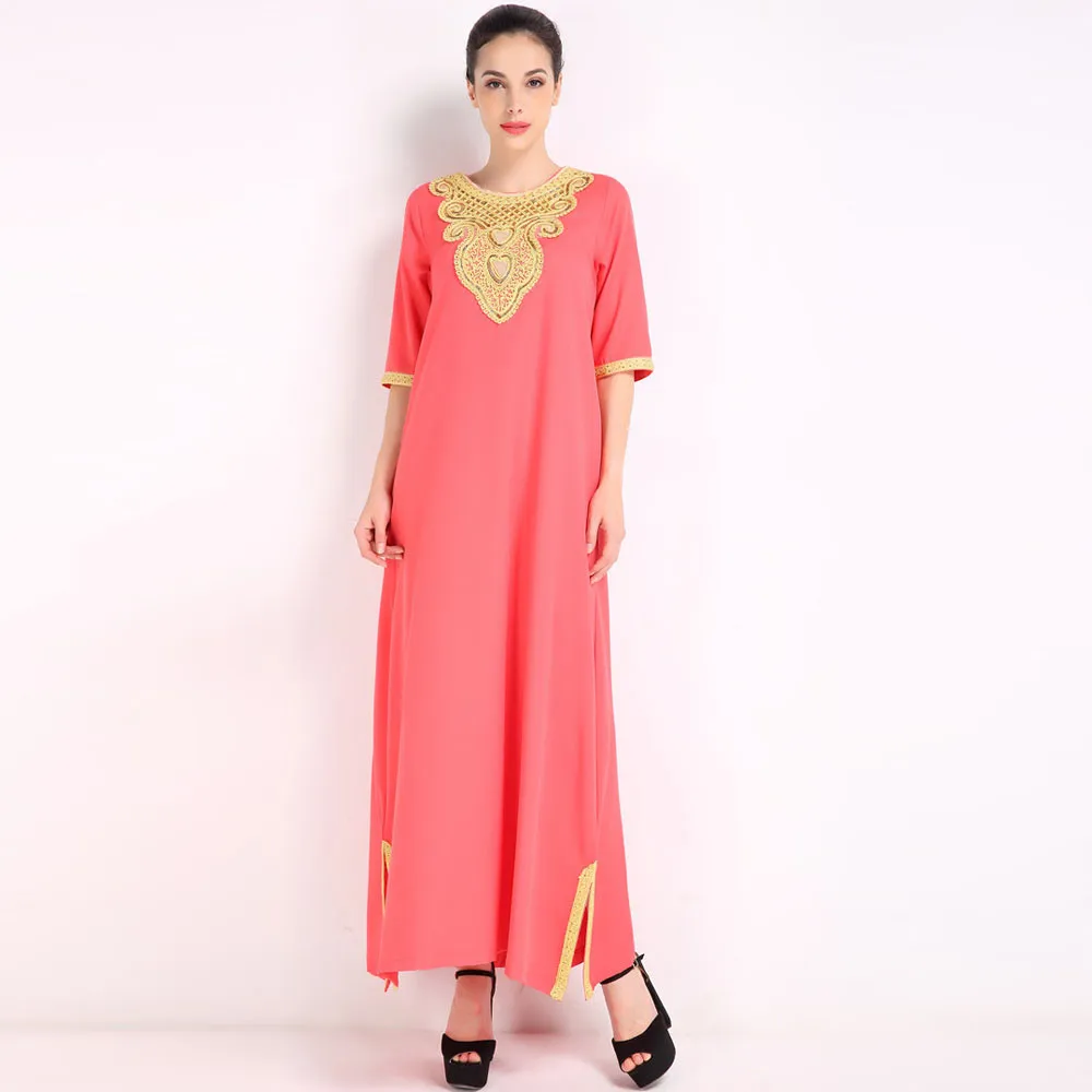 Omen Arab Ladies Caftan Kaftan Malaysia Abayas Дубай Платье с вышивкой для женская мусульманская