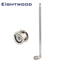 eightwood hf vhf uhf 115cm 7 sections telescopic bnc male antenna for ham mobile two way radio police scanner frequency counter