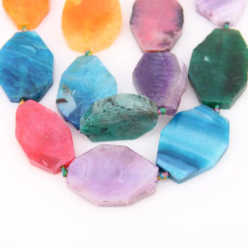 Разноцветный полированный натуральный Драконий вены Achate граненные овальные