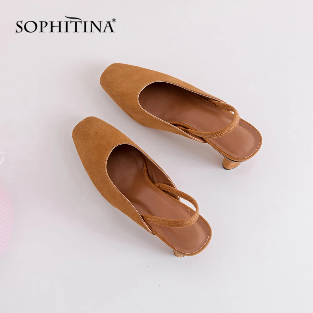 SOPHITINA/Стильные модные летние туфли 2019г. Женские босоножки из натуральной замша с