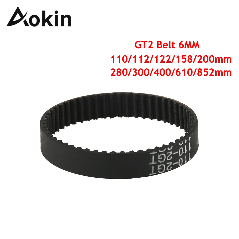 Aokin GT2 пояс 3d принтеры части замкнутые петли ремни ГРМ Gt2 6 мм 110 112 122 158 200 280 300 400 610 852