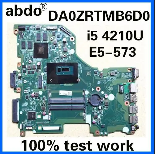 DA0ZRTMB6D0 материнская плата для Acer E5-573 E5-573G ноутбук материнская плата Процессор i5 4210U GT920M 2G DDR3 тесты работы