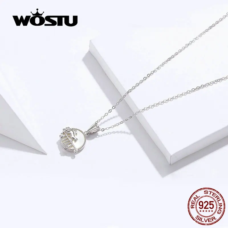 WOSTU подлинное 925 пробы Серебряное ожерелье с кошечкой, лидер продаж, кошачья кошка, ищет владельца, ожерелье для любимой, подарок CQN334