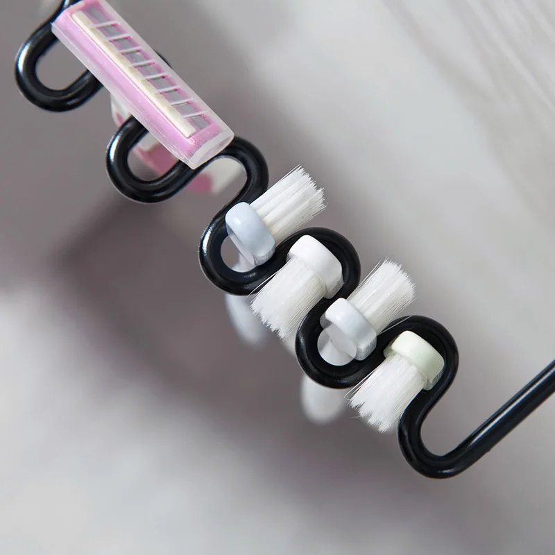 Meyjig Wrought Iron Suction Wall Toothbrush Holder Bathroom Mounted Tool Rack Seamless Cup Shelf Razor Storage | Дом и сад