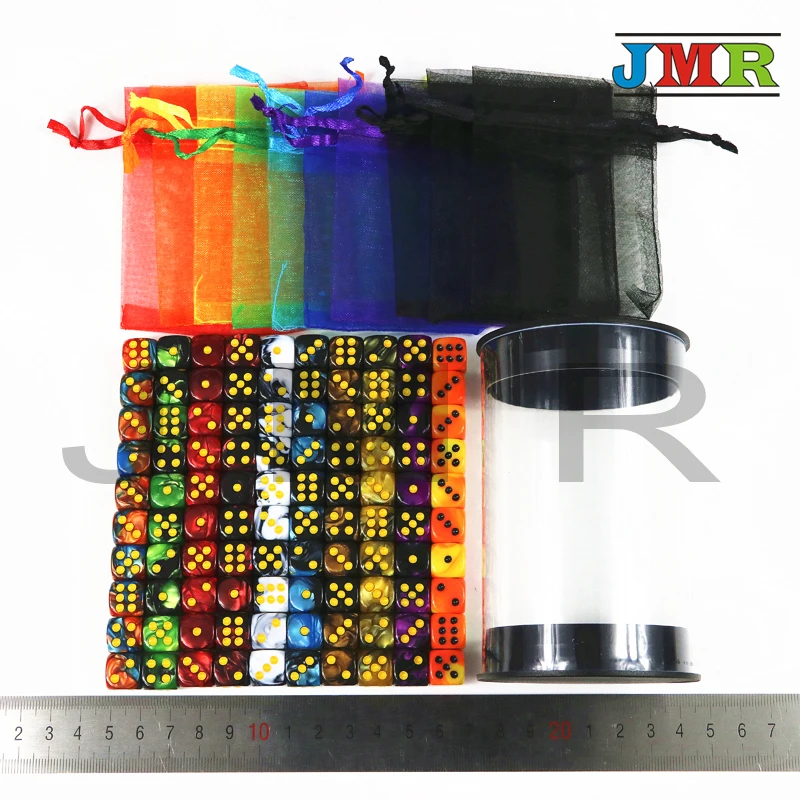 100pcs mix-color dice set Board Game Dice 12mm 100pcs/set of D6 Gambling mini Playing Poker Casinos Tower | Спорт и развлечения
