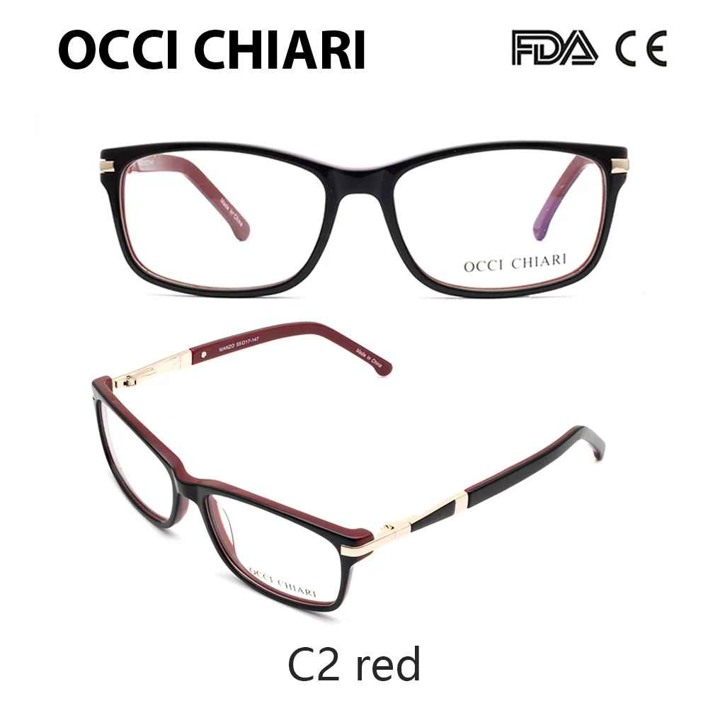OCCI CHIARI, оптические очки, оправа, модные очки, итальянский дизайн, для женщин, фирменный дизайн, линзы по рецепту, медицинские, MANZO - Цвет оправы: C2 red