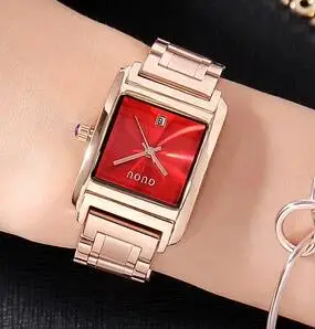 GUOU Brand Quartz Alloy Band Watch Fashion Women's watches Square simple Wwater Calendar Water Resistant Wristwatches | Наручные часы