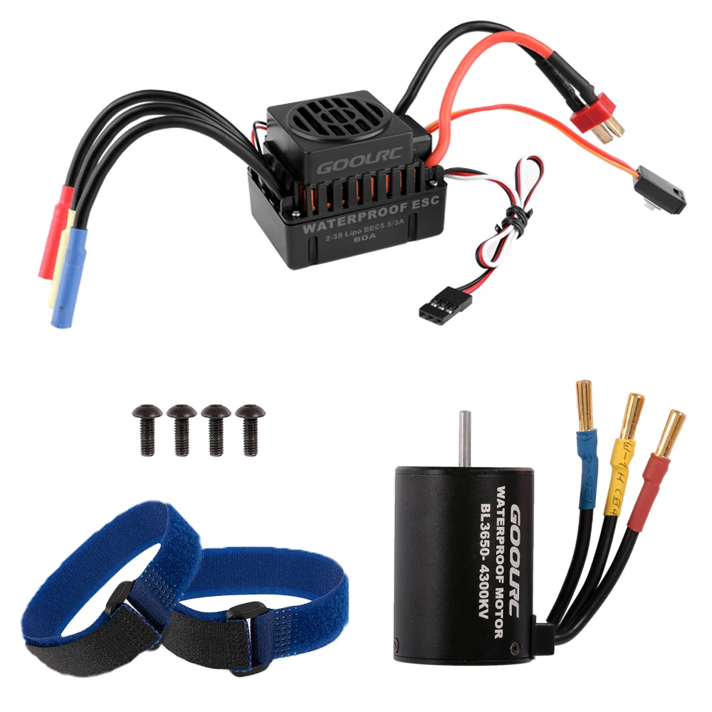 

GOOLRC Waterproof BL3650 4300KV Brushless Motor with 60A ESC for 1/10 RC Car Off-road Truck
