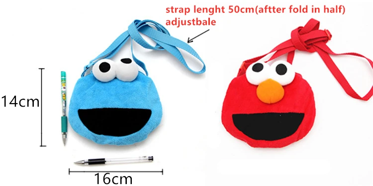 Sesame Street ELMO cookie Monster Plush shoulder bag for Children Purse Crossbody messenger bag Kids Gift images - 6