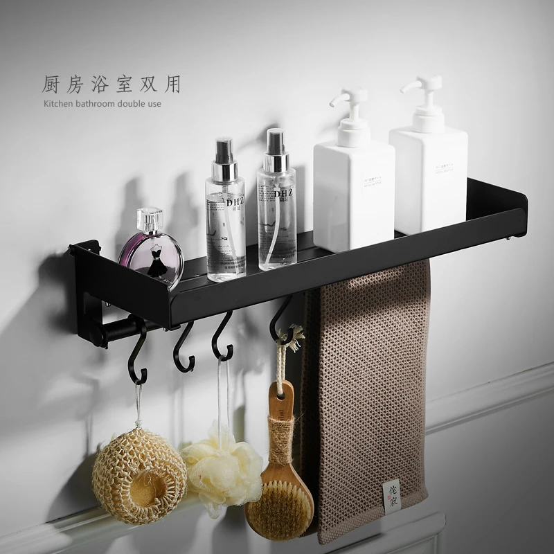 

A1 Nordic kitchen space aluminum rack seasoning storage rack kitchenware storage rack black LU5166