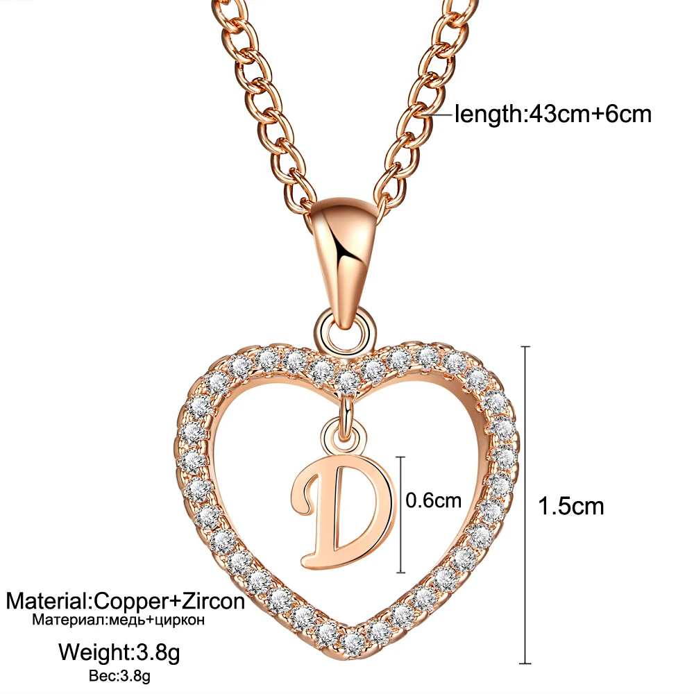 Женское массивное ожерелье IF ME золотистого цвета в форме сердца и буквы модное