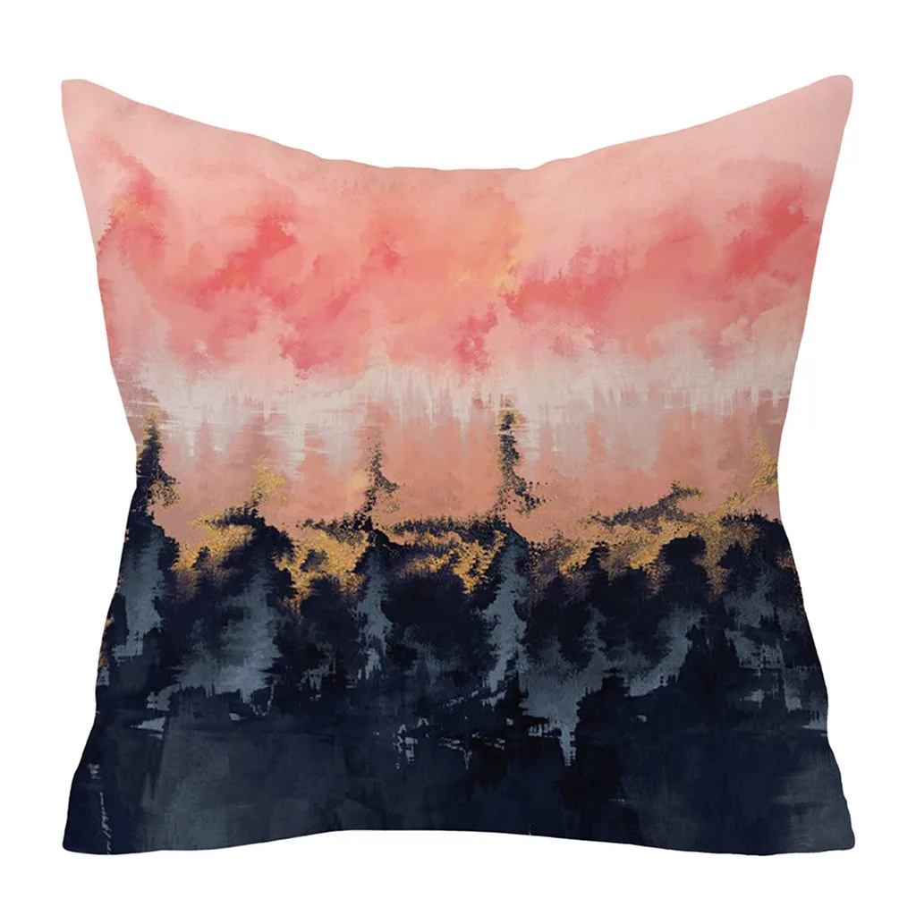 2019 модная розовая квадратная наволочка с принтом подушка из полиэфирного