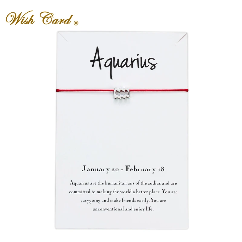 Женский браслет Wish Card регулируемый из красной веревки с созвездием | Украшения и