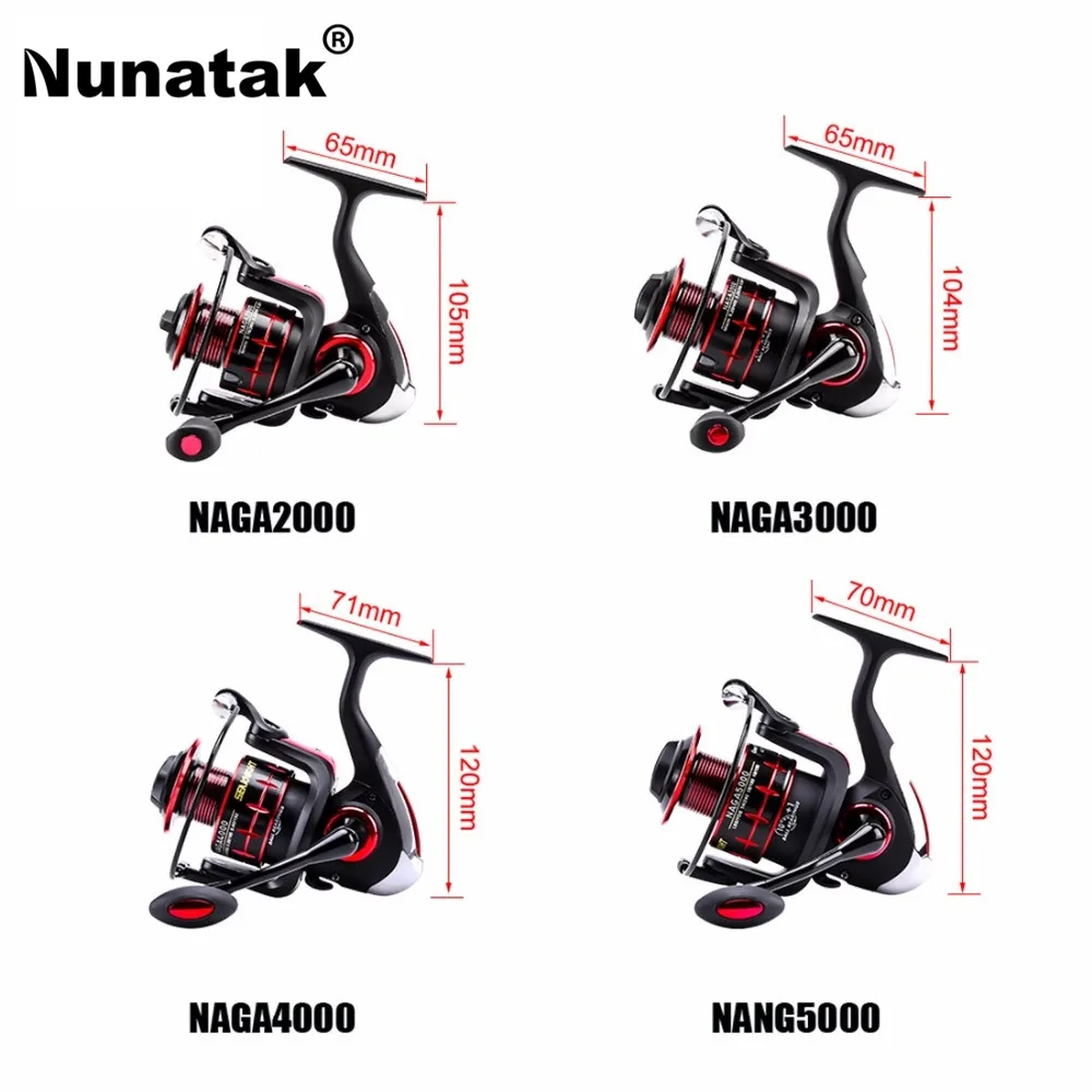 Nunatak NAGA 5 2: 1/4. 7:1 11BB 7 кг спиннинговая рыболовная Катушка 2000/3000/4000 спиннинговое
