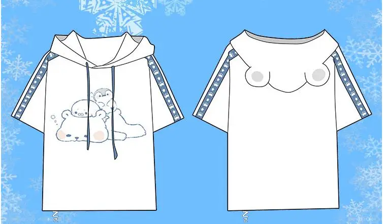 

Funny printing polar bear t shirt new summer short sleeve t-shirt Cute animal tee shirt skirt