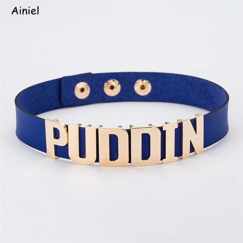 Movie Suicide Squad Harley Quinn Necklace Cosplay Black burgundy purple white Necklet for women men Button/Buckle Accessory