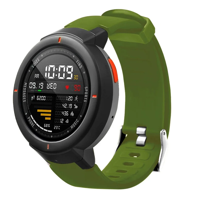 Зеленый Для Amazfit Verge 3 ремешок силиконовый ремешок для часов сменный Браслет ремешки для часов напульсники ремешок для Xiaomi Huami Amazfit 3 - Цвет: Зеленый