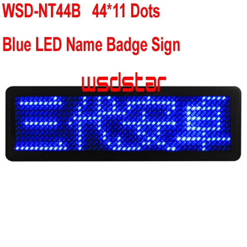 WSD NT44B синий цвет 44x11 точек прокрутка сообщения светодиодный значок с именем один