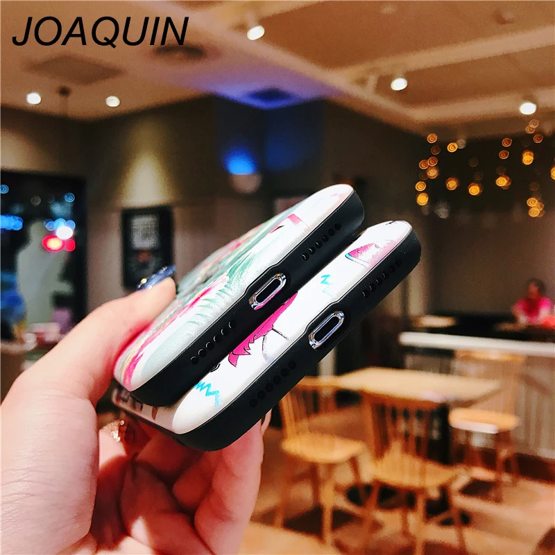 relief Case For iPhone 7 7Plus 6 6S 6Plus Soft TPU Cover Flower Leaves Bird 8Plus X XR XS Max phone bag case |