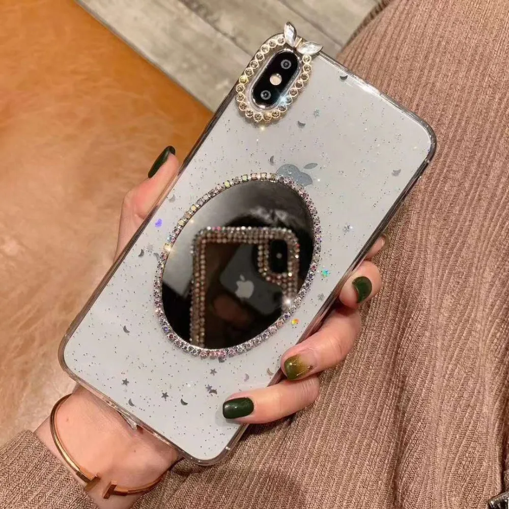 LaMaDiaa зеркальный чехол для телефона iphone 7 8 6s 6 plus X XR XS Max Симпатичные из мягкого ТПУ