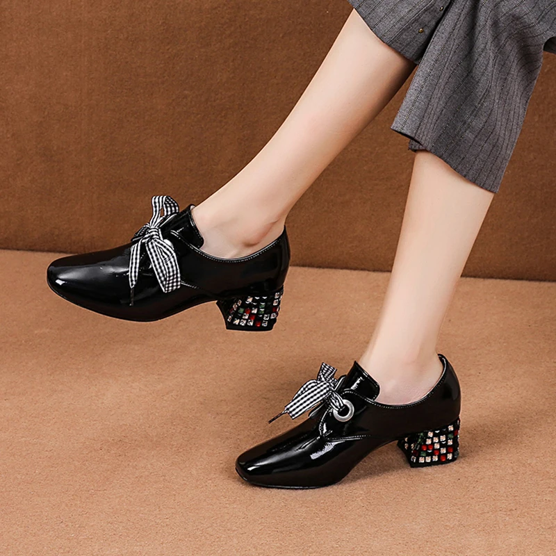 Rimocy/зеленые ботильоны из лакированной кожи Женские Роскошные туфли на не