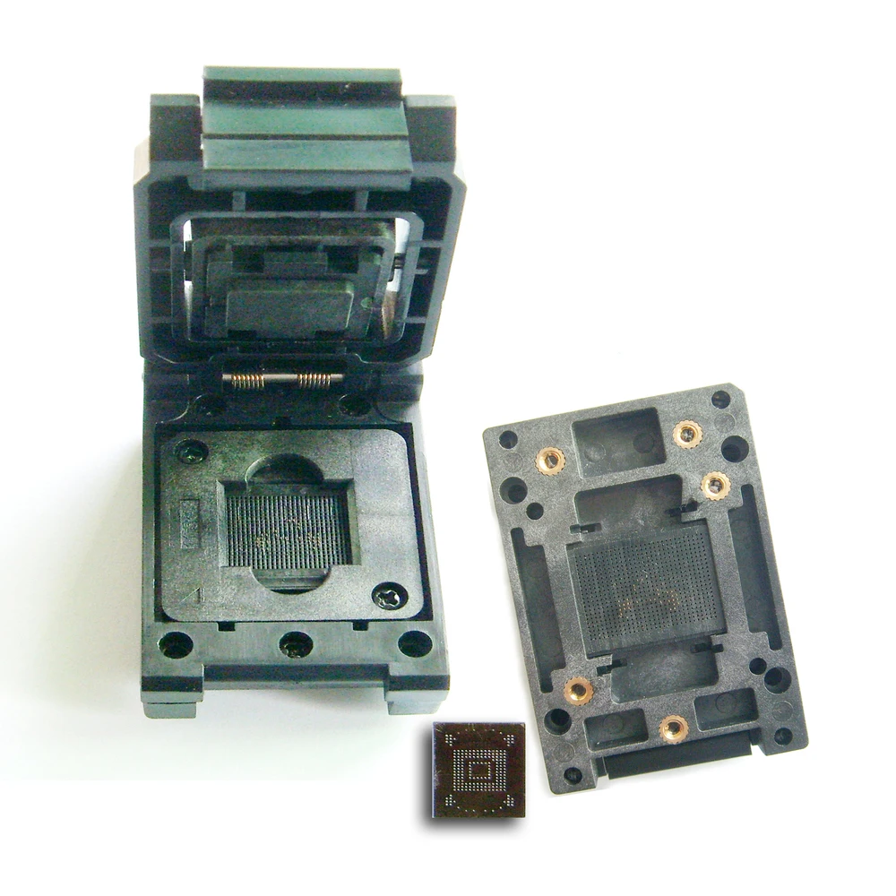 Clamshell structure,eMMC test socket,size 14x18_0.5mm,for BGA 153 and BGA 169 testing,eMMC adapter,eMMC data reading