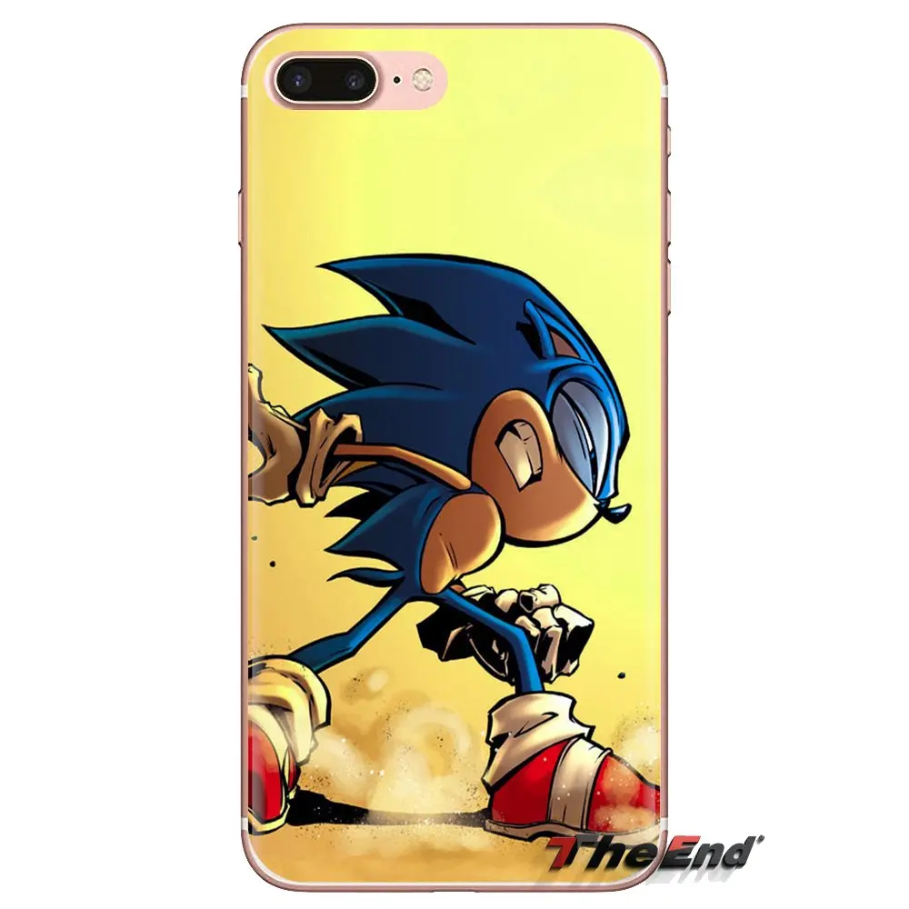 Серебряный Соник Ежик Shadow Sega для iPod Touch Apple iPhone 4 4S 5 5S SE 5C 6 6S 7 8 X XR XS Plus MAX прозрачный