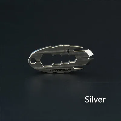 Титановый сплав EDC портативный открытый спортивный мини ключ универсальный ключ мульти инструменты - Цвет: Silver