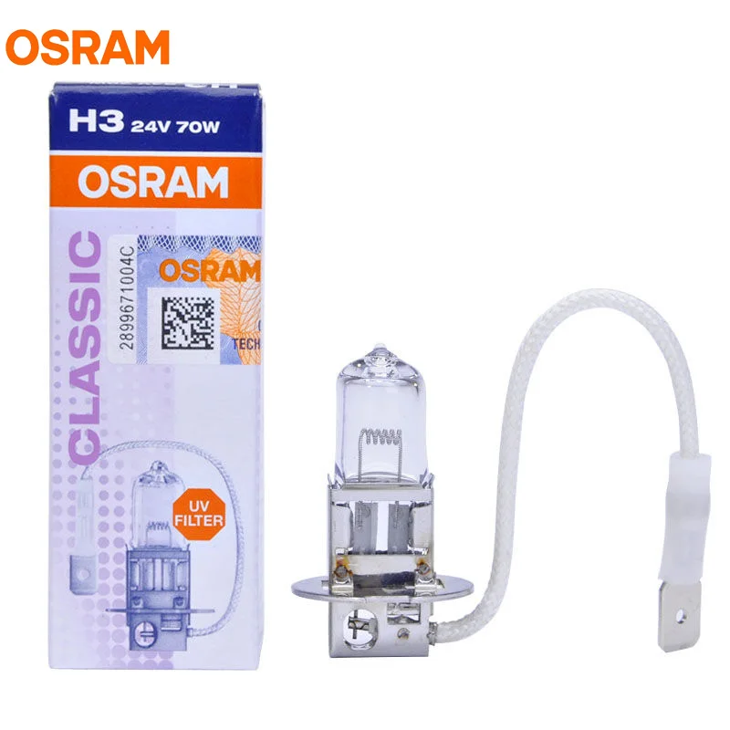 OSRAM H3 24V 70W 64156 PK22s Original Line Spare Parts Fog Light Truck Use Standard Lamp Classic OEM Halogen Bulb 1X