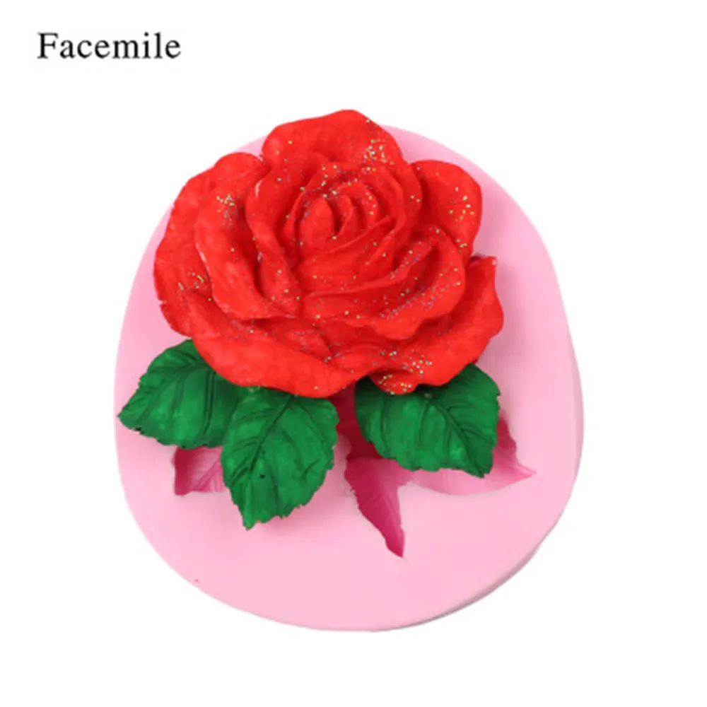 Роза цветок Fondant (сахарная) силиконовая форма для украшения торта инструмент 3D Craft