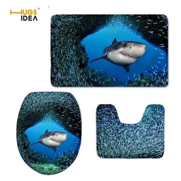 CA5321CP HUGSIDEA 3D милый чехол для унитаза с изображением кота совы, круглый коврик, набор из 3 предметов, теплый мягкий коврик для ванной комнаты, набор аксессуаров для ванной - Цвет: CA5321CP
