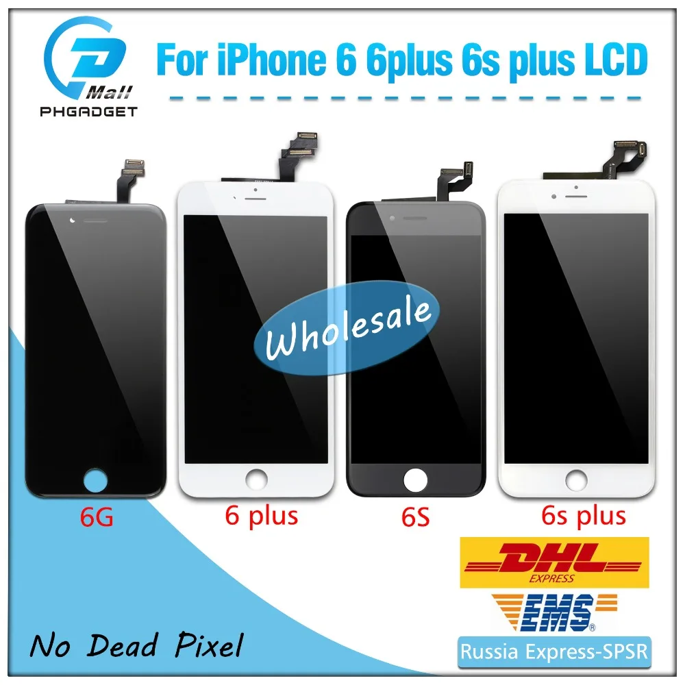 10 шт./лот дигитайзер AAA дисплей + сенсорный экран и ЖК для iPhone 6 6G 6P 6S PLUS Бесплатная