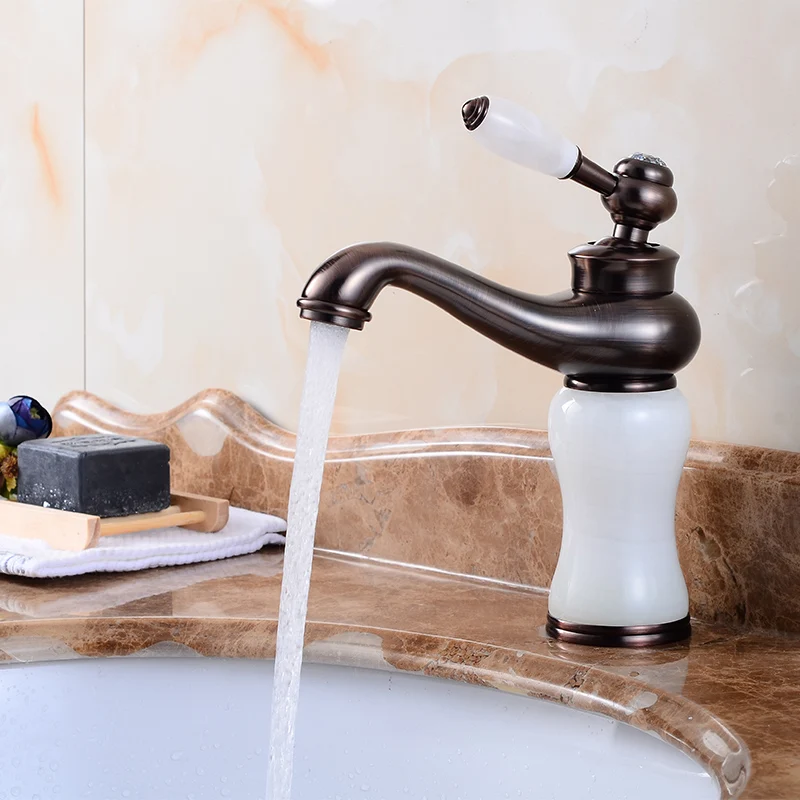 Новое поступление кран из нефрита и латуни для ванной комнаты роскошный раковины