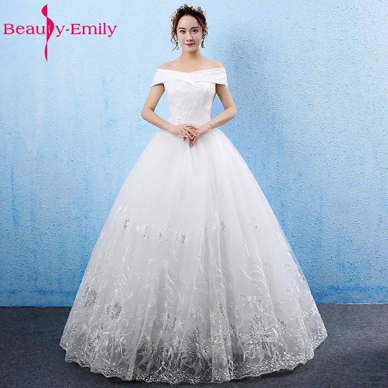 Красивые белые свадебные платья Emily 2019 vestido de casamento с вырезом лодочкой и открытыми